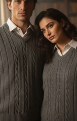 تصویر جلیقه بافتنی مردانه Angelo Litrico مدل کلاسیک - طوسی زغالی Angelo Litrico Men's Knitted Vest - Charcoal Grey)