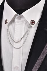 تصویر زنجیرو پین یقه کت مردانه Figür | Esgue 01460GM2013 