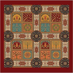 تصویر رومیزی مخمل طرح چهارفصل (آستر ساتن) ا Chaharfasl tablecloth Chaharfasl tablecloth