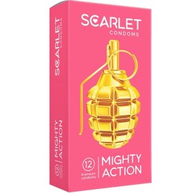 تصویر کاندوم اسکارلت مدل MIGHTY ACTION بسته 12 عددی 