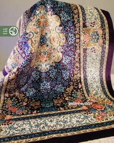 تصویر قالیچه دستباف تمام ابریشم قم کد 1413 Silk rug