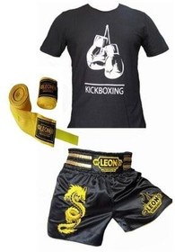 تصویر By Leon 1982 شورت های شرت تایلندی Kickboxing Set shirt Thai T 3.5 متر مجموعه 