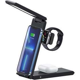 تصویر شارژر بی سیم یوسمز CD181 USAMS CD181 3-IN-1 FOLDABLE WIRELESS CHARGING STATION