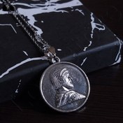 تصویر گردنبند کوروش کبیر دو طرفه استیل 