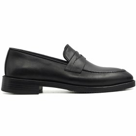 تصویر کفش مجلسی و رسمی مردانه چرم ریواچرم تبریز مدل زینو - مشکی / 44 