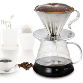 تصویر وی شصت فلزی 3 کاپ V60 Metal Coffee Dripper 3 Cup