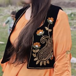 تصویر سخمه جواهردوزی طرح گل نارنجی کد 1178 