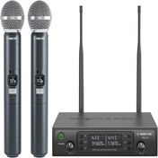 Bietrun Wireless Microphone with Echo/Treble/Bass, UHF 160ft Range, Dual  UHF Cordless Dynamic Mic Handheld Microphone System for Home Karaoke