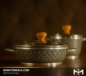 تصویر تابه 32 دربدار طرح الماس رنگ طوسی تیره ماراتن 