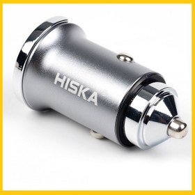 تصویر شارژر فندکی هیسکا مدل HCC-306 به همراه کابل Type-C Hiska HCC-306 Car Charger