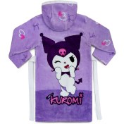 تصویر حوله پالتویی کودک پودایران طرح کرومی بنفش سایز 100 