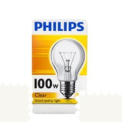 تصویر لامپ رشته ای 100 وات شفاف فیلیپس 