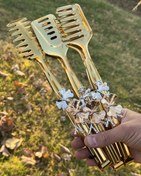 تصویر انبر سالاد طرح پروانه طلایی وارداتی - سه تایی بزرگ 