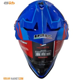 تصویر کلاه کاسکت کراسی و اندرویی آبی IBK کد BL27 Blue IBK Cross and Enduro Helmet Code BL27