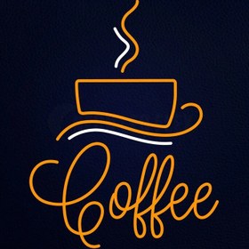 تصویر تابلو نئون فلکسی کافه موج نئون پلکسی قهوه مدل موج Coffee neon sign