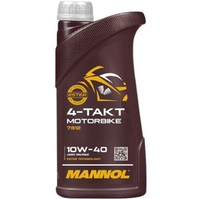 تصویر روغن موتور سیکلت مانول مدل 10w-40 حجم ۱ لیتری Mannol motorcycle oil model 10w-40 volume 1 liter