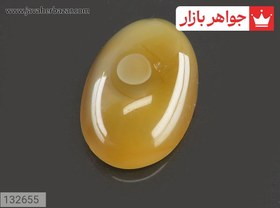 تصویر نگین عقیق هندی زرد باباقوری کد 132655 