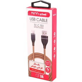 تصویر کابل شارژر USB به Type-C تسکو مدل TC C701 طول 1 متر 