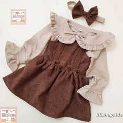 تصویر ست بلوز و سارافن و تل پاپیونی 1182 