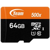 تصویر کارت حافظه microSDXC تیم گروپ کلاس 10 U1 سرعت 80MB/sو ظرفیت 64 گیگابایت 