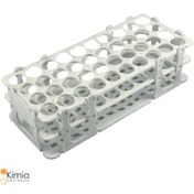 تصویر جا‌ی لوله آزمایش پلاستیکی/ رک آزمایشگاهی پلاستیکی - چینی / ۲۱ خانه Plastic Test Tube Rack