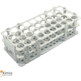 تصویر جا‌ی لوله آزمایش پلاستیکی/ رک آزمایشگاهی پلاستیکی - چینی / ۶۰ خانه Plastic Test Tube Rack