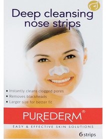 تصویر چسب‌ پاك كننده بینی 6 عددی پیوردرم ا Purederm Deep Cleansing Nose Strips Purederm Deep Cleansing Nose Strips