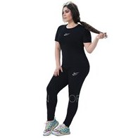 تصویر ست تیشرت شلوار ورزشی زنانه سایز بزرگ دو نایک 