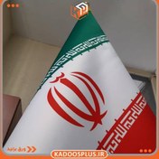 تصویر پرچم تشریفات ساتن ممتاز با چاپ اختصاصی – زمینه سفید 