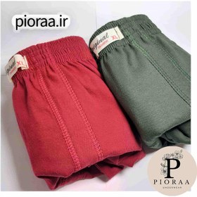 تصویر شورت پادار مردانه 2تایی– زرشکی و سبز | نخ پنبه سوپر درجه یک، دوخت با کیفیت 