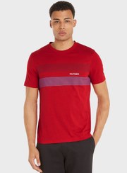 تصویر تی‌شرت یقه گرد راه‌راه برند Tommy Hilfiger Striped Crew Neck T-Shirt