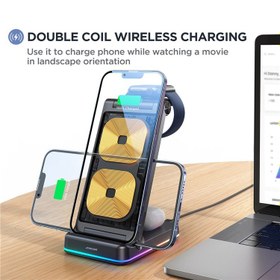 تصویر هولدر و شارژر وایرلس Joyroom JR-WQN01 15W Joyroom JR-WQN01 15W Holder With Wireless Charger