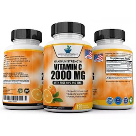 تصویر ویتامین C 2000 به همراه زینک 40mg برند American Standard 