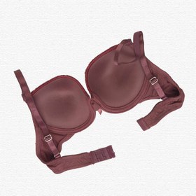 تصویر ست شورت و سوتین گیپور دار کد 4616 زرشکی برند ان بی بی / NBB - 85 