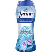 تصویر دانه های خوشبو کننده لباس لنور رایحه گل های بهاری وزن 210 گرم Lenor clothes air freshener seeds scent of spring flowers 210gr