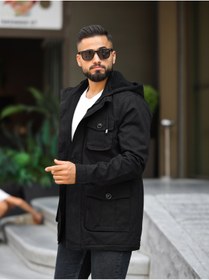 تصویر کاپشن مردانه مشکی MARTİNO LİFE | 108 اورجینال 