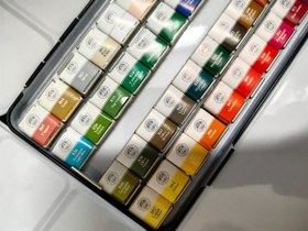 تصویر آبرنگ مانگیو ۴۸ رنگ نیمه 