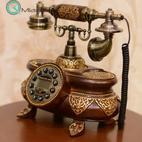 تصویر تلفن سلطنتی رومیزی آرنوس مدل 111 قهوه ای 