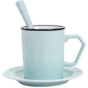 تصویر ست ماگ و نعلبکی سرامیکی آبی Vintage 