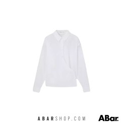 تصویر پیراهن زنانه اورجینال برند پل اند بیر Crossover poplin shirt 