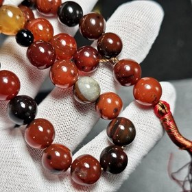 تصویر تسبیح 33 دانه عقیق معدنی کد 36350 