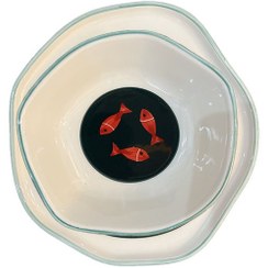 تصویر ست بشقاب و کاسه ماهی دوره 