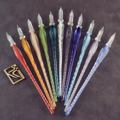 تصویر قلم شیشه‌ای کریستال جدید Glass deep pen Crystal 