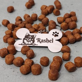 تصویر پلاک استخوان مدل Rashel - 4سانتیمتر / 3حک / طلایی 