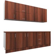 تصویر کابینت آشپزخانه مدل FH CG12 مجموعه 8عددی - ام دی اف / قهوه ای روشن 