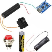 تصویر پک جرقه زن های ولتاژ 1000kv با متعلقات و باتری لیتیومی مدل H18650 بدون جعبه 