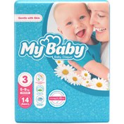 تصویر پوشک مای بیبی سایز ۳ بسته ۱۴ عددی 