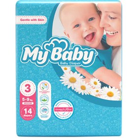 تصویر پوشک مای بیبی سایز ۳ بسته ۱۴ عددی 