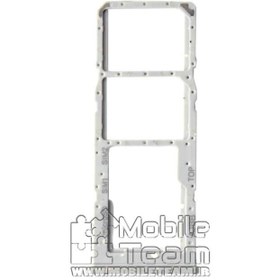 تصویر خشاب سیم کارت-مموری نقره ای سامسونگ SIM HOLDER-MMC SAMSUNG GALAXY A10S-A107-A20S-A207 SILVER-2SIM ORG 