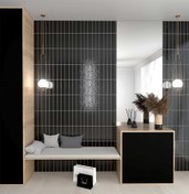 تصویر کاشی مترویی مشکی سرامیتو سایز ۷.۵ در ۳۰ پرسلان براق 